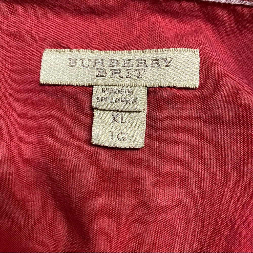 Burberry Brit Women's Red Nova Check Plaid Popover Tunic Top XL - Picture 10 of 13